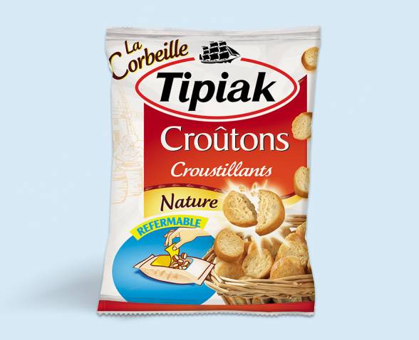 Basket of plain round croutons TIPIAK